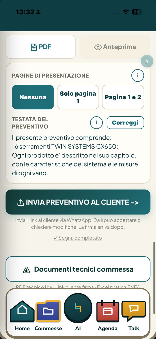 Il preventivo pronto da inviare al cliente